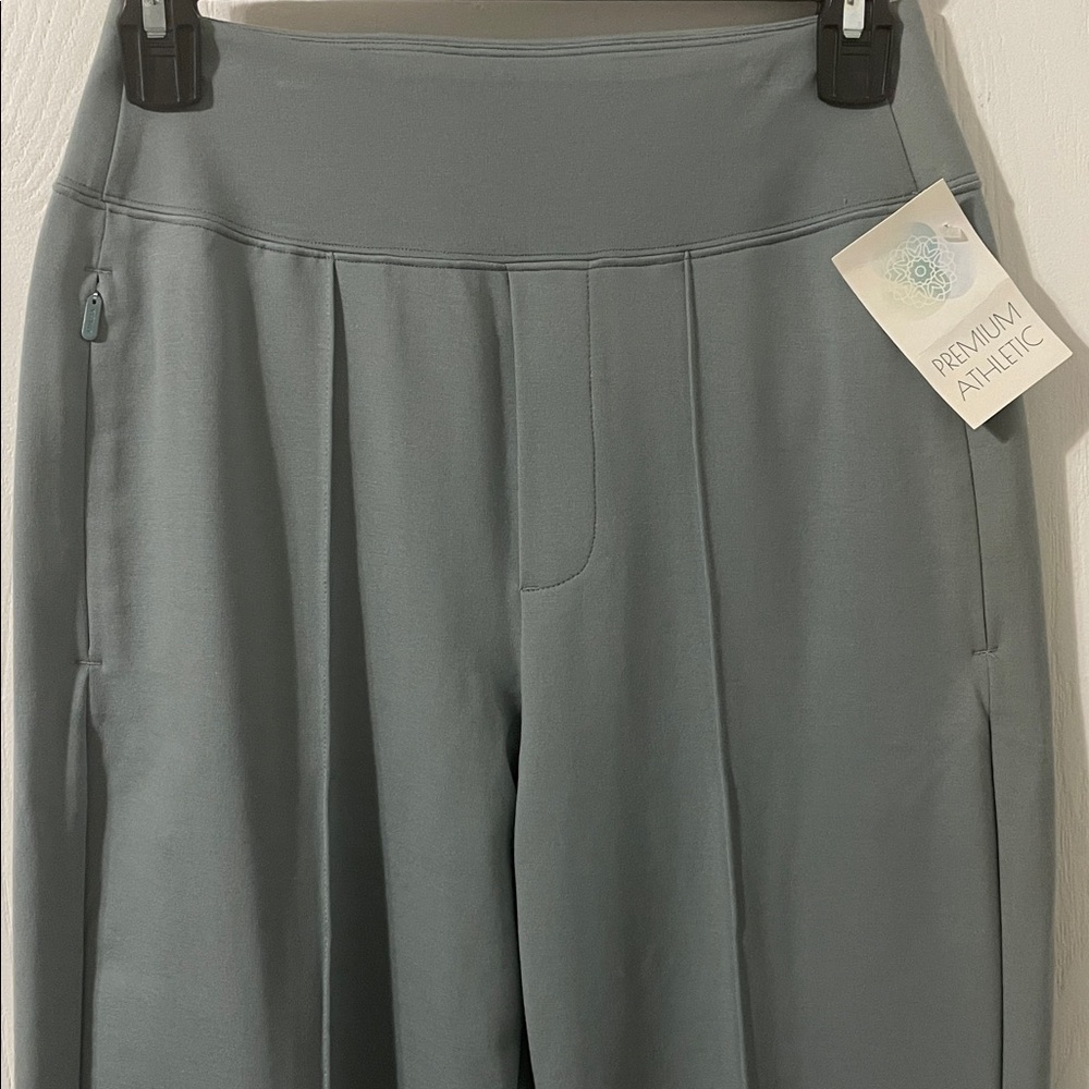 Athleta Pants Womens Sz 0 Green Eastbound Straight Leg Wrinkle Resistant Preppy - Picture 4 of 12